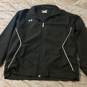 Under Armour Black Track Jacket with White Piping